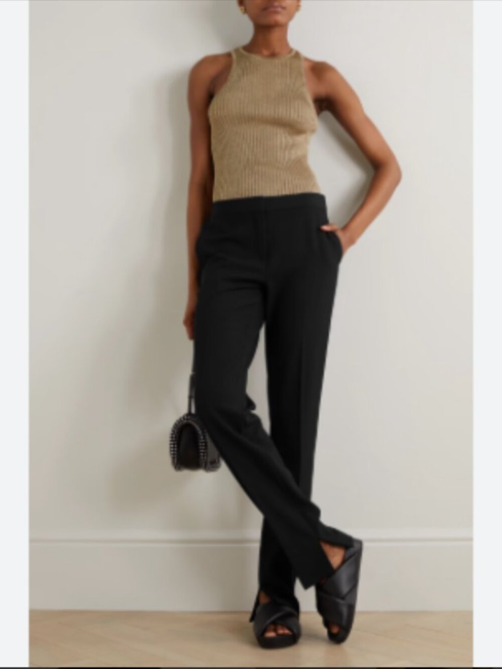 Stella McCartney Womens Black Fitted Dress Pants Size XS  Rear Zip & at Ankle